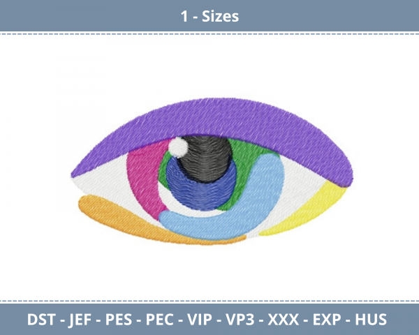 Color Full Eyes Machine Embroidery Designs-1 Size-instant download