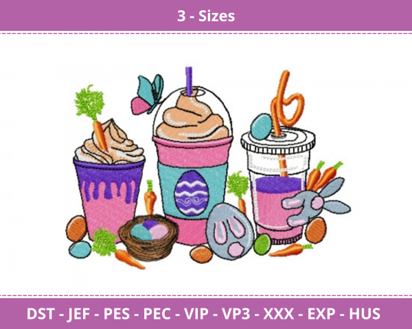 Ice Cream Cup Machine Embroidery Designs-3 Size-instant download