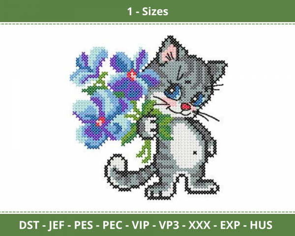 Cute Baby Cat Machine Embroidery Designs-1 Size-instant download