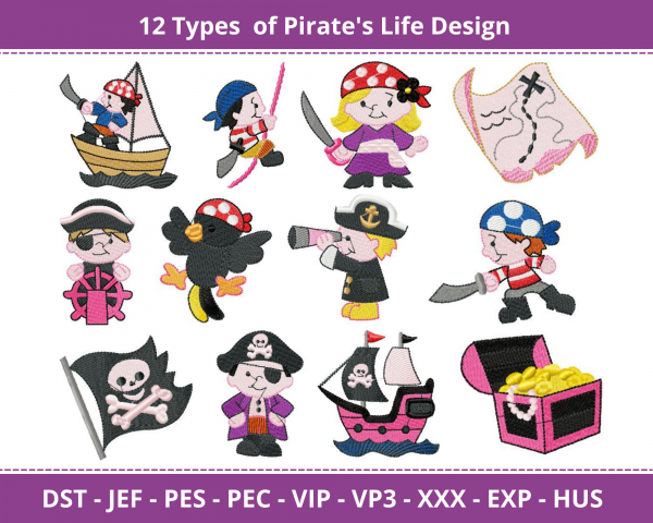 Pirate’s Life Machine Embroidery Design