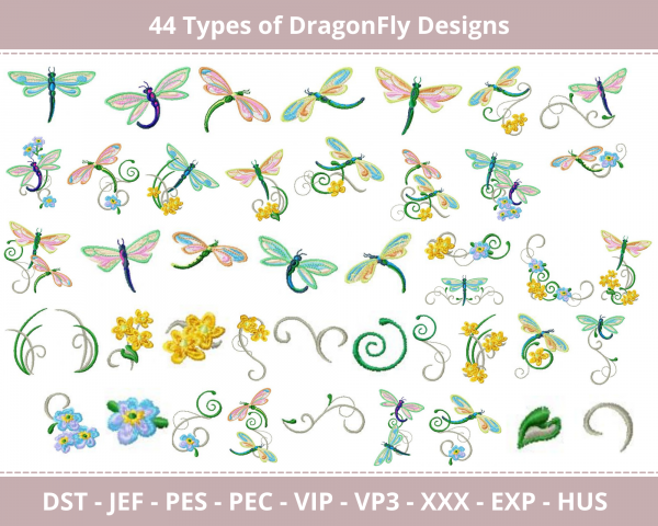 Dragon Fly Machine Embroidery Design