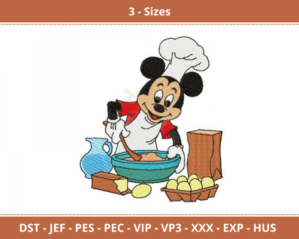 Mickey Mouse Machine Embroidery Designs-3 Size-instant download