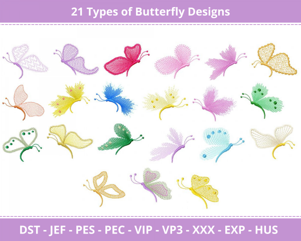 Butterfly Machine Embroidery Designs-1 Size-instant download