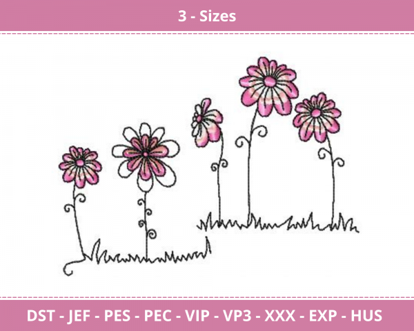 Floral Flowers Plant Machine Embroidery Design
