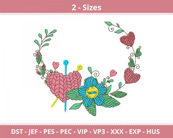 Flowers Border Machine Embroidery Designs-2 Size-instant download