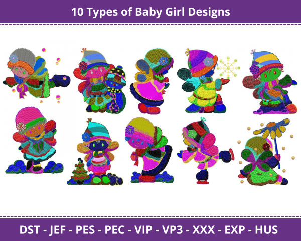 Baby Girl Machine Embroidery Designs-1 Size-instant download