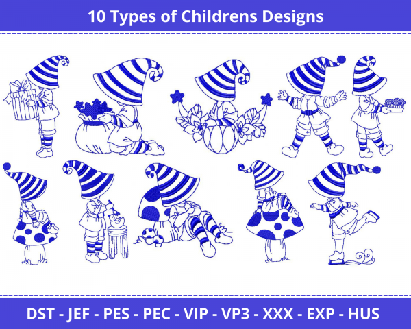 Cute children Machine Embroidery Designs-1 Size-instant download