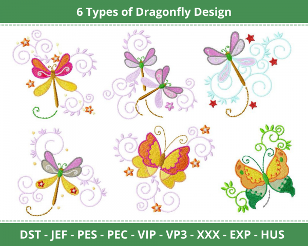 Dragonfly Machine Embroidery Designs-1 Size-instant download