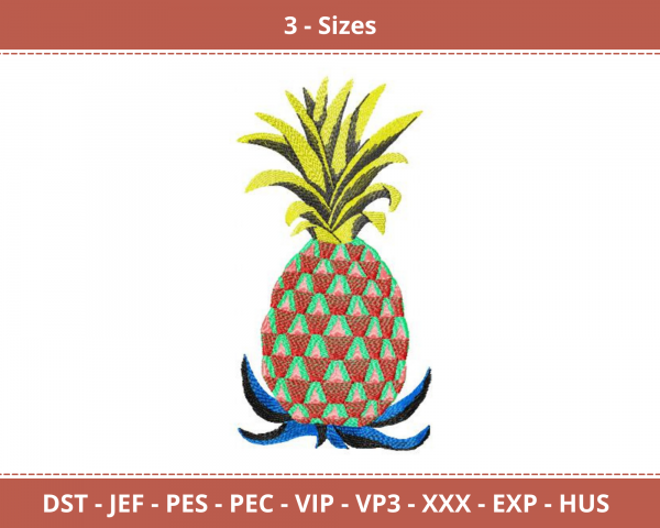 Pineapple Fruit Machine Embroidery Designs-3 Size-instant download