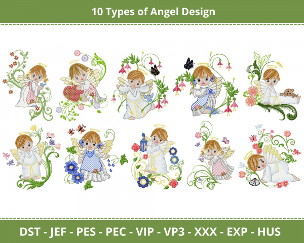 Angel Machine Embroidery Designs-1 Sizes-instant download