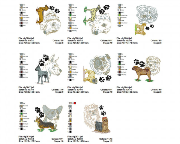 Dogs Machine Embroidery Designs-1 Sizes-instant download