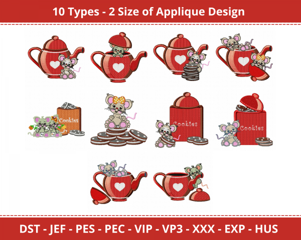 Applique Machine Embroidery Designs-2 Sizes-instant download