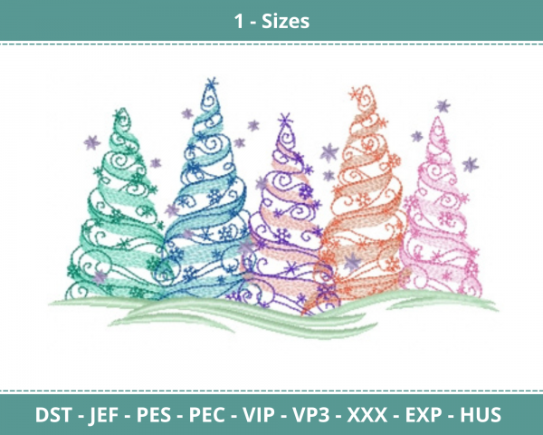 Christmas Tree Machine Embroidery Designs-1 Sizes-instant download