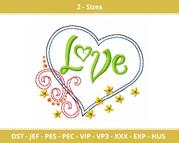 Love Quotes Machine Embroidery Designs-2 Sizes-instant download