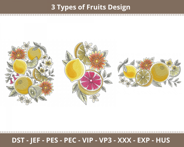 Fruits Machine Embroidery Designs-1 Size-instant download