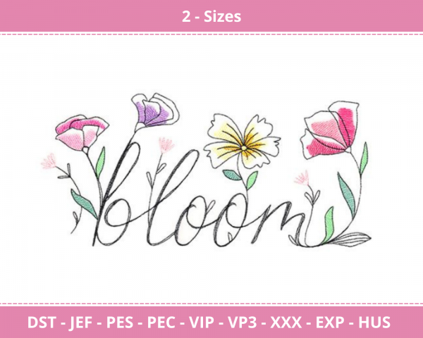 Bloom Flower Machine Embroidery Design