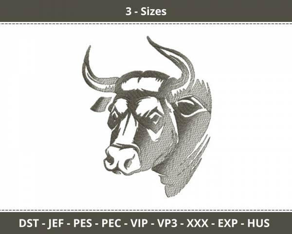 Download Bull Animal Machine Embroidery Patterns Online