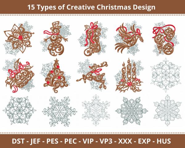 Creative Christmas Machine Embroidery Designs-1 Size-instant download