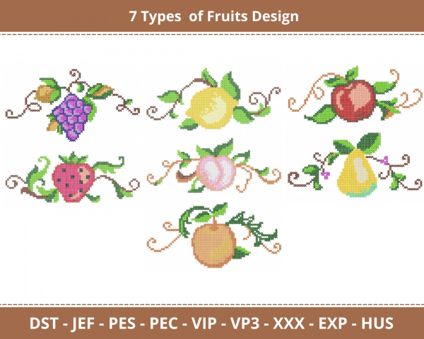 Fruits Machine Embroidery Designs-1 Size-instant download