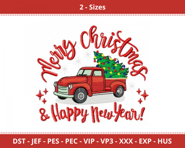 Merry Christmas Machine Embroidery Designs-2 Size-instant download