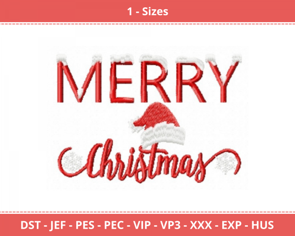 Merry Christmas Machine Embroidery Designs-1 Size-instant download
