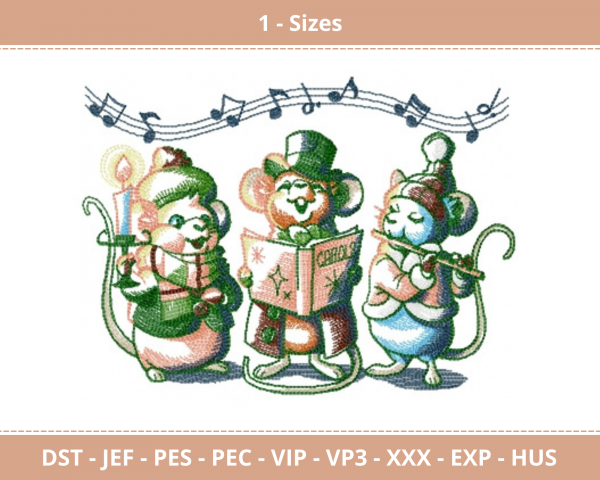 Caroling Christmas Machine Embroidery Designs-1 Size-instant download