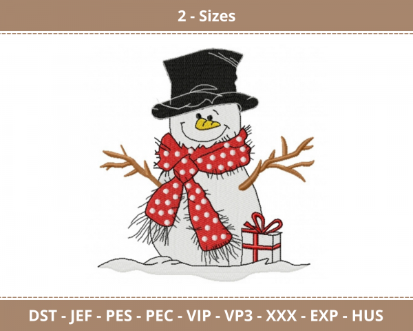 Snow Men Machine Embroidery Designs-2 Size-instant download