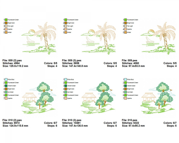 Natural Scenes Machine Embroidery Design