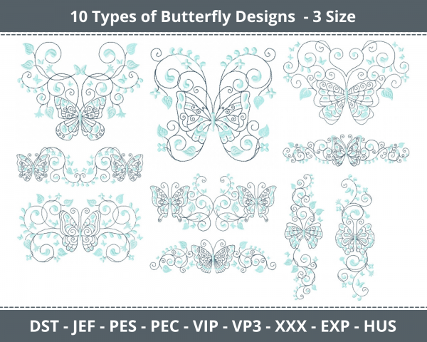 Butterfly Machine Embroidery Design