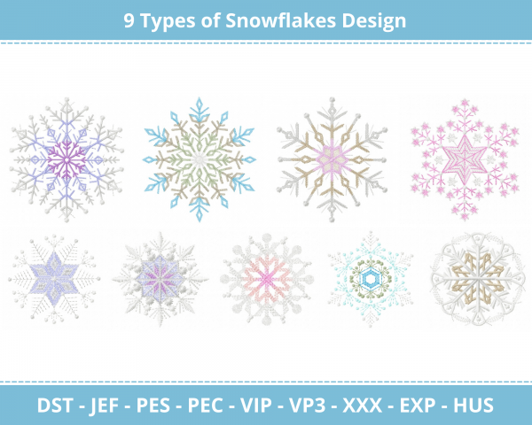 Snow Flakes Machine Embroidery Design