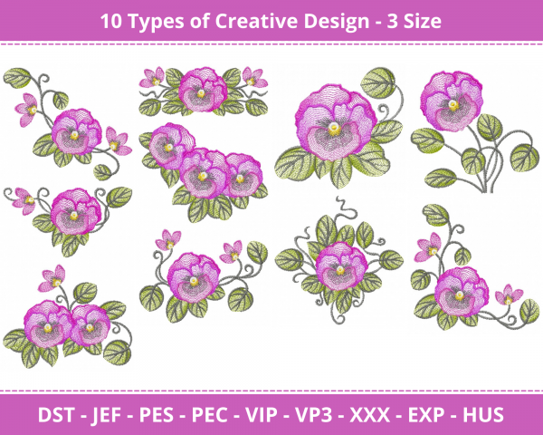 Creative Machine Embroidery Designs-3 Size-instant download