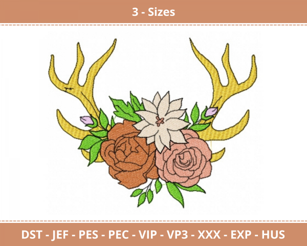 Creative Flowers Machine Embroidery Designs-3 Size-instant download