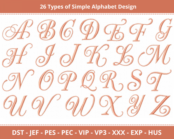 Simple Alphabet Machine Embroidery Design