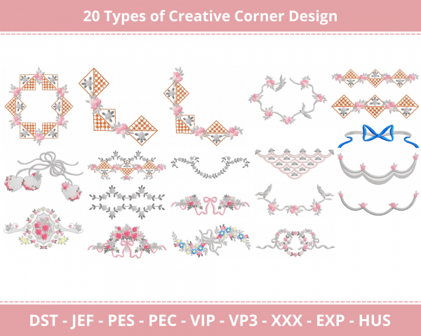 Creative Corner Machine Embroidery Designs-1 Size-instant download