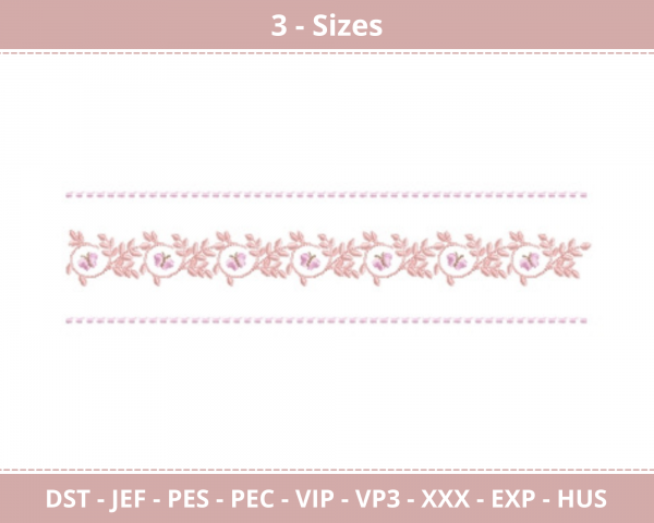 Beautiful Border Machine Embroidery Designs-3 Size-instant download