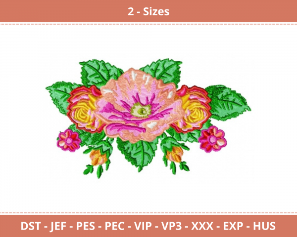 Creative Flower Machine Embroidery Designs-2 Size-instant download