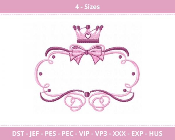 Crown Frame Machine Embroidery Designs-4 Size-instant download
