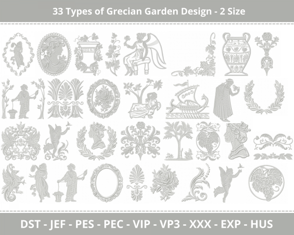 Grecian Garden Machine Embroidery Design