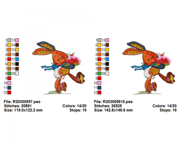 Cute Easter Bunny Machine Embroidery Designs-3 Size-instant download