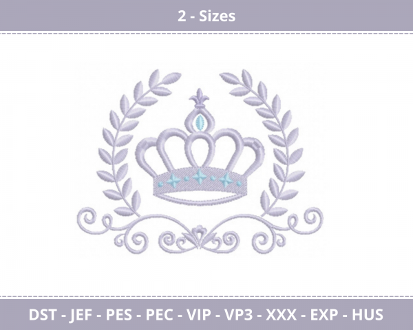 Crown Royalty Symbol Machine Embroidery Designs-2 Size-instant download