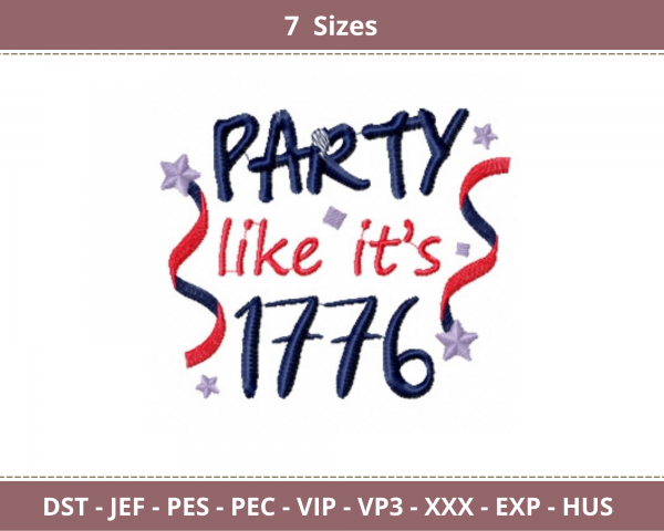 Party like it's Quotes Embroidery Design - Machine Embroidery Pattern - 7 Sizes - Instant Download