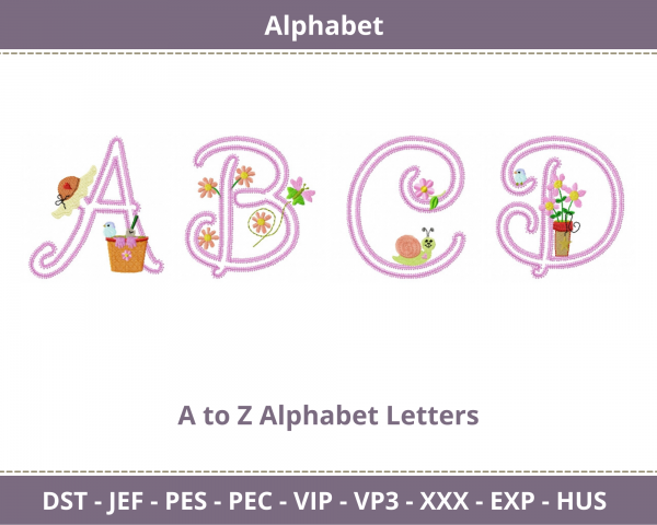 Green Alphabets Embroidery Design - Monogram - Font - Machine Embroidery Pattern – Instant Download