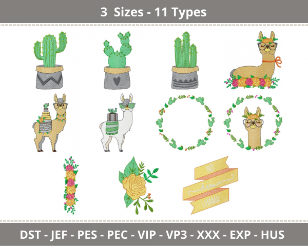 Creative Tree And Animal Embroidery Design - machine Embroidery Pattern - 3 Sizes - 11 Types - Instant Download