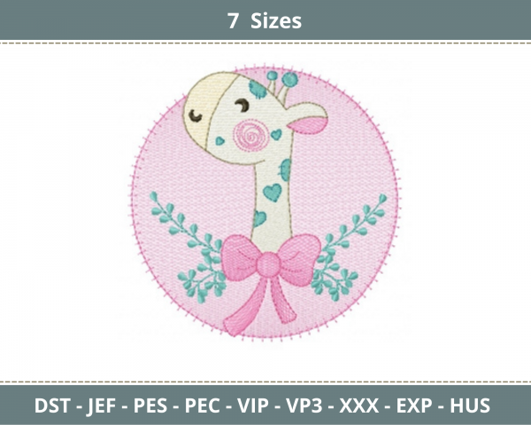 Giraffe Embroidery Design - Animal - Machine Embroidery Pattern - 7 Sizes - Instant Download