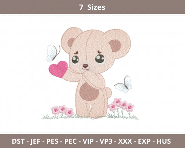 Cute Bunny  Embroidery Design - machine Embroidery Pattern - 7 Sizes - Instant Download