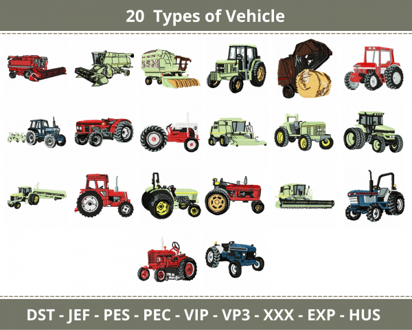 Truck Vehicle Embroidery Design - machine Embroidery  Pattern - 20 Types - Instant Download