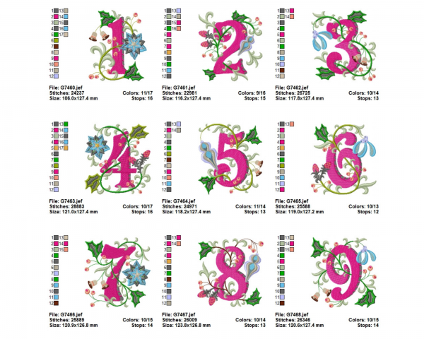 Floral Alphabet & Numbers Embroidery Design Bundle - Monogram - Font - Machine Embroidery Pattern-  Instant Download Machine Embroidery Designs