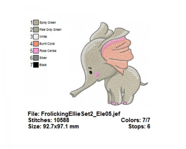Baby Elephant Embroidery Design - Animal - Machine Embroidery Pattern - Instant Download Machine Embroidery Designs