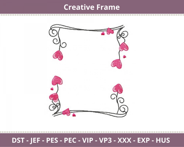Creative Frame Embroidery Design - Machine Embroidery Pattern -  Instant Download