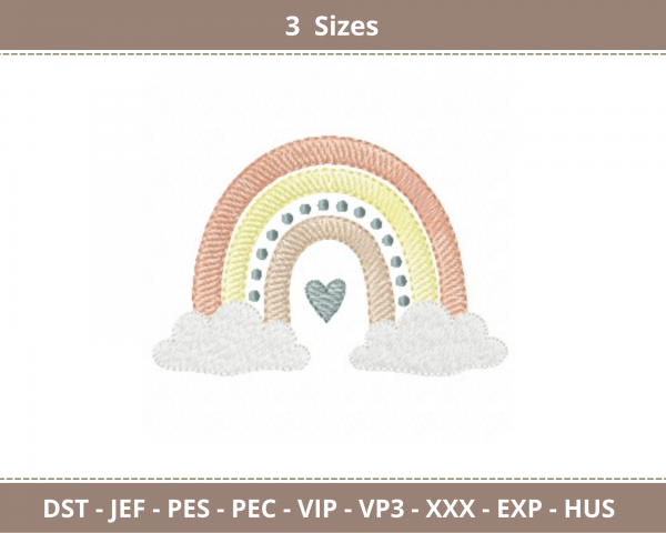 Creative Rainbow Embroidery Design - Machine Embroidery Pattern - 3 Sizes - Instant Download Machine Embroidery Designs